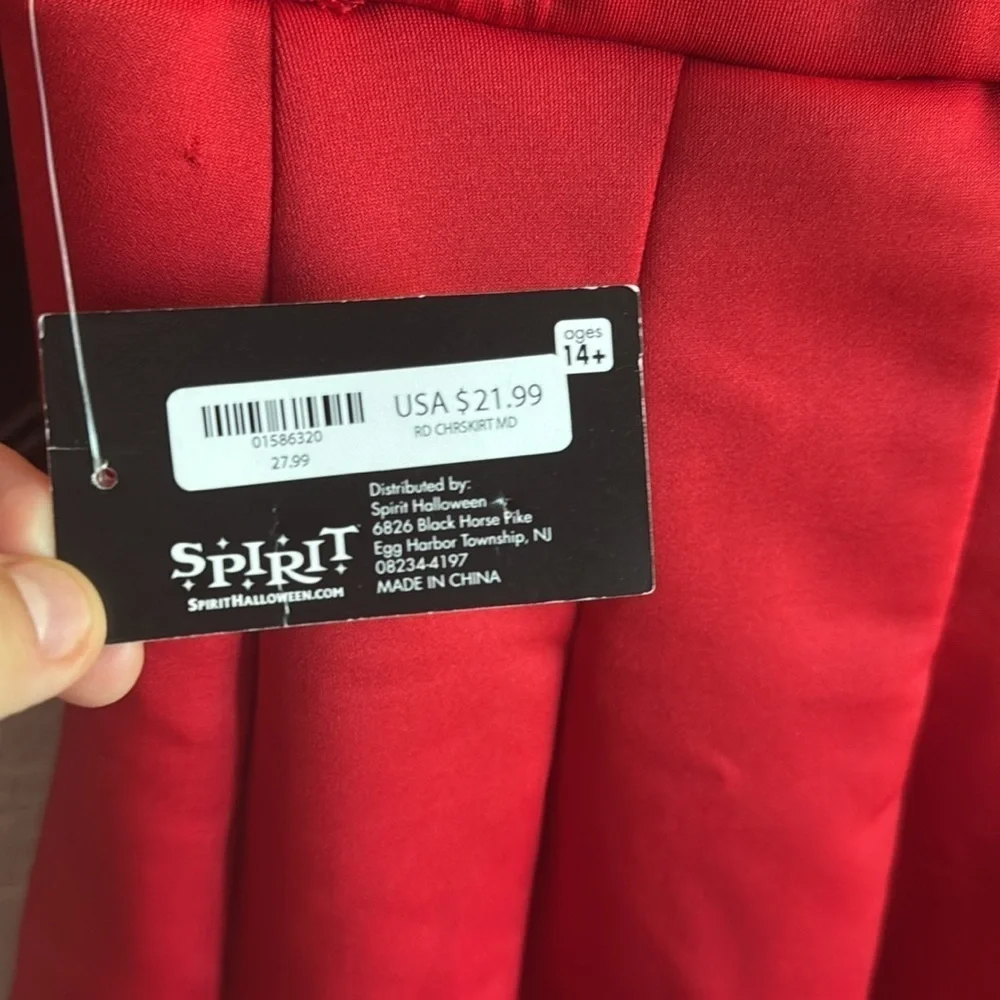 Spirit Cheerleader Red Skater Skirt with Black Accents Dark Academia Costume